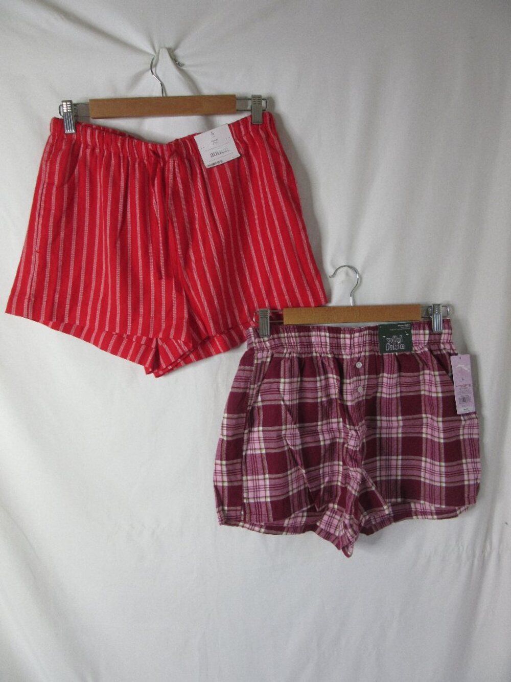 Lot of 2 Pajama Shorts Wild Fable Auden Boxer Stripes Plaid Size Small NWT